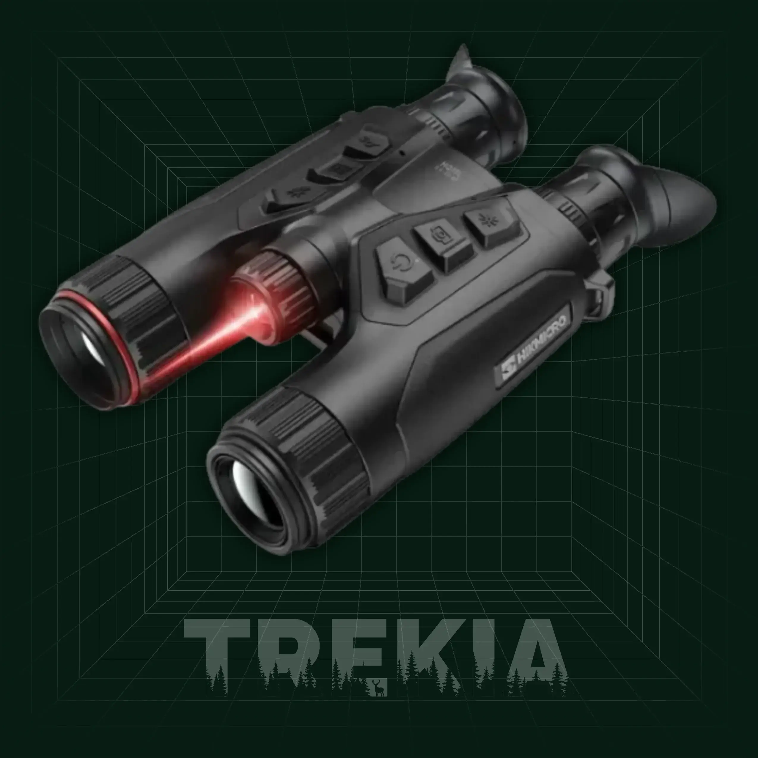 ďalekohľad hikmicro habrok hq35l na zelenom pozadí